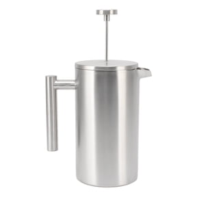 Xirurus 1 Liter French Press Coffee Maker Double Wall Stainless Steel Insulated Coffee Press with Filter Silver 34 oz