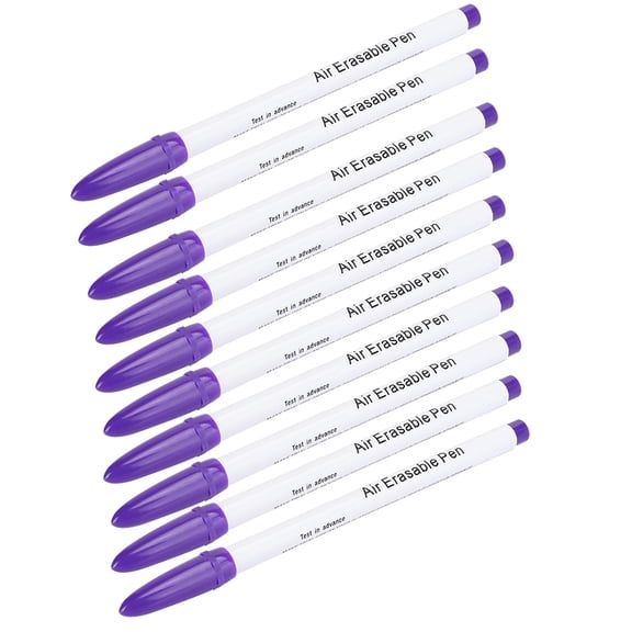 Xirurus 10 Pcs Air Erasable Pen Thick Head Purple Drawing Fading Fabric Marker Sewing Tailoring Tracing Tools Accessories For Clothes Tailor Dressmaker Crafts DIY Projects And Quilting Supplies