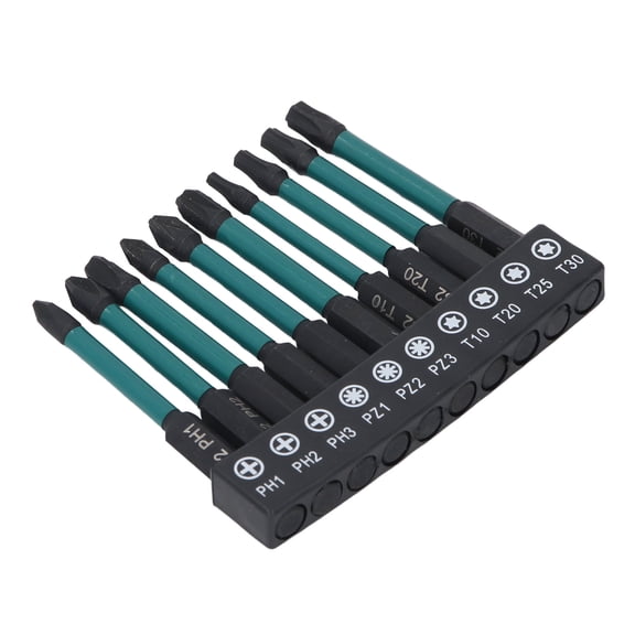 Xirurus 10-Piece 1/4 inch / 6.35 mm Hex Shank Screwdriver Bit Set Black Phosphating S2 Alloy Steel Impact Resistant Driver Bits with Storage Rack