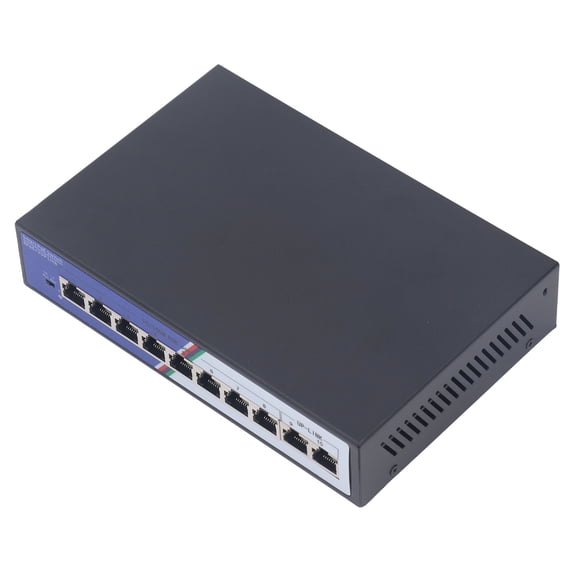 Xirurus 10 Port Gigabit POE Switch 2Gbps Unmanaged Network Ethernet Splitter 100-240V US Plug