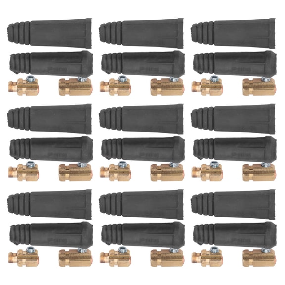 Xirurus 10 Set Welding Cable Connector Plug Rubber Brass Heavy-Duty European Welding Machine Quick Fitting for 200-250A Standard 0.35 inches / 9 mm Diameter