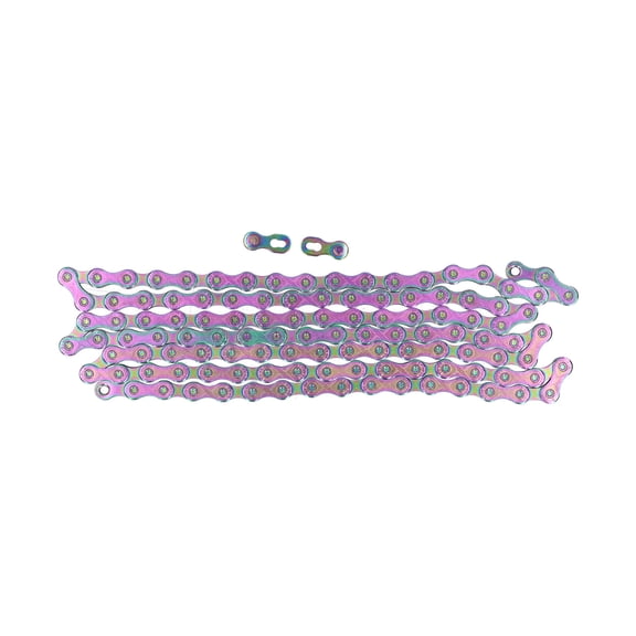 Xirurus 10 Speed Colorful Bicycle Chain, Ultralight MTB Road Bike Rainbow Chain with Magic Buckle, Premium Manganese Steel Cycling Upgrade Parts (11.6 oz / 329 g) for Professional Riders