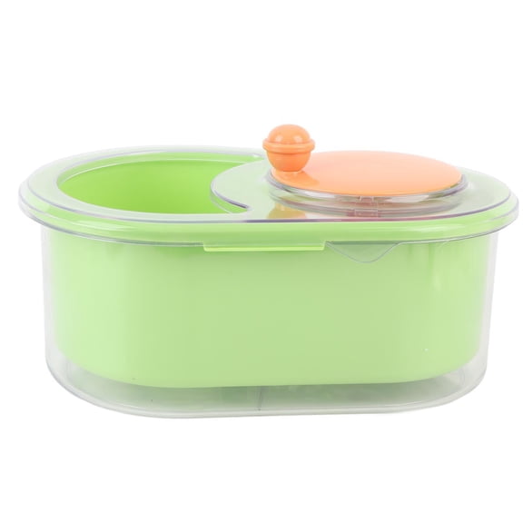 Xirurus 10‑inch Portable Fruit Washer Spinner with 720° Brush Strainer, Large Capacity, Self‑Draining Bowl, Green