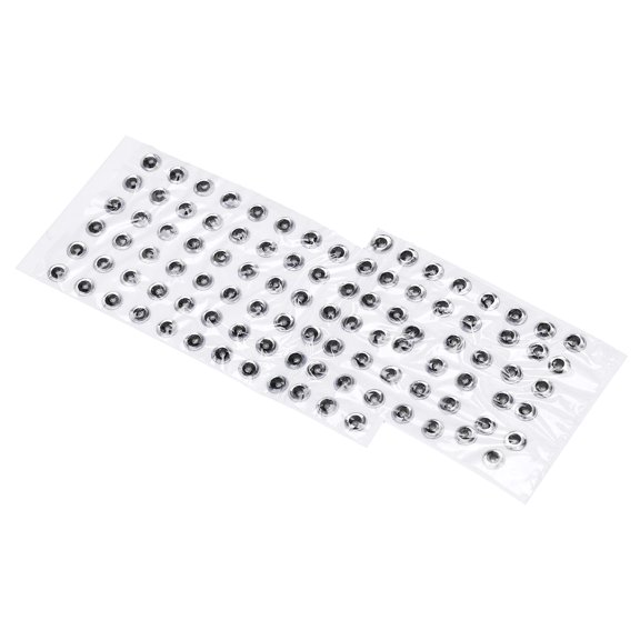 Xirurus 100 Pcs 3D Simulation Fishing Lure Eyes 4mm / 0.16 inches Anti-Dropping Round Fish Eye Stickers Silver