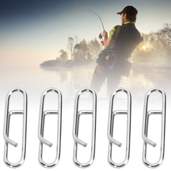 Xirurus 100 Pcs Stainless Steel Oval Pin Powerful Fast Link Clip Fishing Tackle Interlock Accessories, Large Size