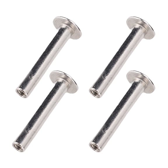 Xirurus 100 Set M3 Tubular Rivets Metal Double Cap Rivet Studs for PU Leather Clothing Crafts Stainless Steel Alloy 4x22x8.5mm (0.15 x 0.86 x 0.33 inches)