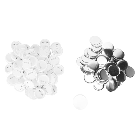 Xirurus 100 Sets Blank Button Badge Parts, 58mm / 2.3 inches Round Pin Back Button Making Supplies Kit for DIY Craft