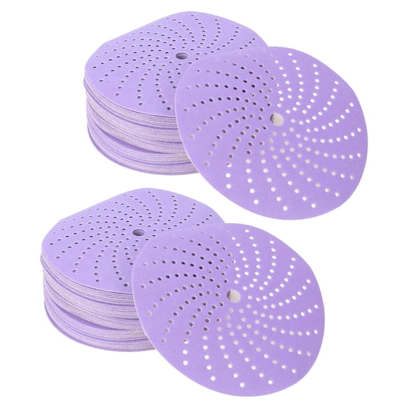 Xirurus 100PCS Ceramic Sanding Discs Multiple Holes Hook and Loop Back Sandpaper for Random Orbital Sander 6 Inch / 15.2 cm 600 Grit Professional Woodworking Metal Derusting Car Polishing Tool