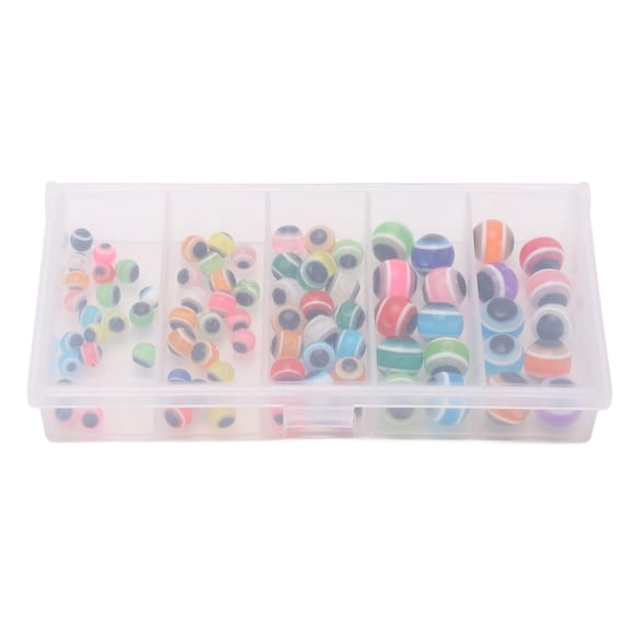 Xirurus 100PCS Fishing Beads Hard Resin Fish Eye Designed with Storage Box Float Balls Stopper for Fishing Tackle Accessories, Multicolor Fishing Gear (3.94 inches / 10 cm Length, 1.06 oz / 30g)