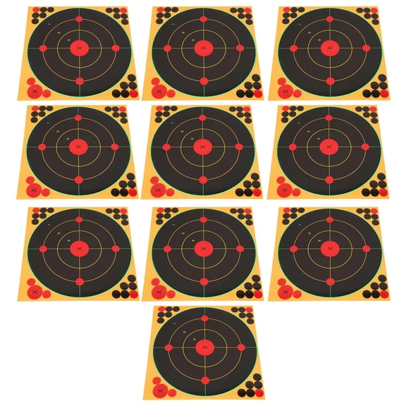 Xirurus 10PCS Splatter Paper Targets Self Adhesive Fluorescent Aiming Stickers for Compound Bow and Shooting Practice, 12.2 inches / 31 cm Square Reactive Targets