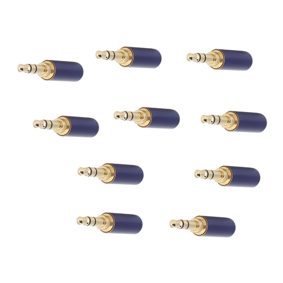 Xirurus 10Pcs 3.5mm Headphone Audio Jack 2-Channel Stereo Gold-Plated Balanced Plug Repair Accessory Universal Wire Connector 3.94 inches / 10 cm