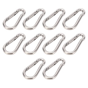 Xirurus 10Pcs Carabiner Clip Spring Snap Hook Heavy Duty Quick Link 304 Stainless Steel Buckle for Climbing & Outdoor Bird Feeders, 5MM (3.54 in / 9.00 cm Depth)