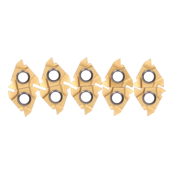 Xirurus 10Pcs External Threading Inserts Incisive Efficient High Temperature Resistance Toughness Carbide Inserts with Storage Box (4.72 inches / 12 cm)