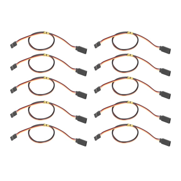 Xirurus 10Pcs Servo Extension Cord Cable 458mm 18.03in 3Pin JR Connection Head Sturdy Durable Wire Lead for Radio Control RC Car Vehicle Boat Parts, Random Color