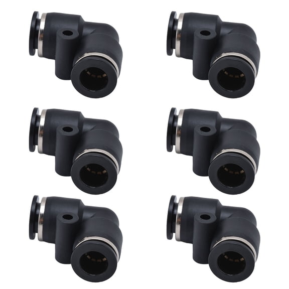 Xirurus 10pcs Pneumatic Connector Durable ABS Air Tube Fitting Push to Connect PV Elbow 10mm (0.39 inches) L Shape Quick Release Airline Connectors for Automation Equipment
