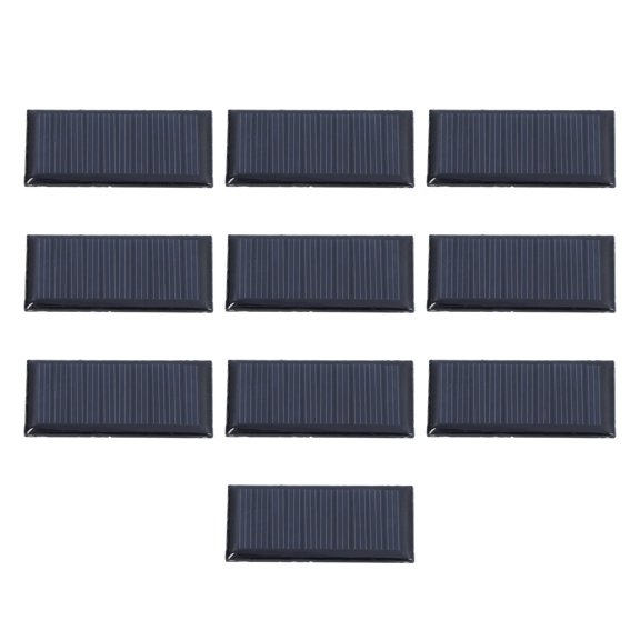 Xirurus 10pcs Small Solar Cell 0.15W 5V Weather Resistant DIY Mini Solar Panel Module for Science Projects Toy Light, Polysilicon 2.1 in / 53 mm
