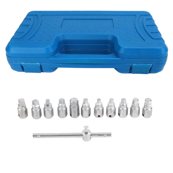 Xirurus 12 Pcs Drain Plug Key Socket Set Axle Oil Sump Spanner Wrench Steel Car Repair Tools for Engine Gear Box