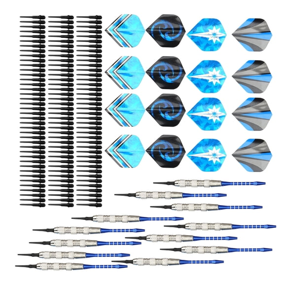 Xirurus 12-Piece Safety Soft Tip Dart Set with Aluminium Alloy Rods, 18 Grams (0.63 oz) Darts, Includes 120 Replacement Plastic Dart Tips for Electronic Dartboards, Indoor Sports Equipment