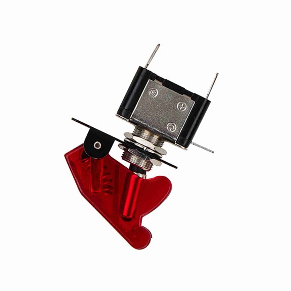 Xirurus 12V 20A Car SPST Dome Fog Light Rocker Toggle Switch ON/OFF SPST LED Red Cover, Universal Fit, Red LED