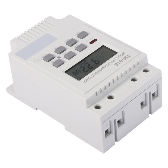 Xirurus 12V Digital Programmable Light Timer Switch, Heavy Duty Electric Smart Controller for Household Appliances and Road Lamps, 7.5x5x12cm / 2.95x1.96x4.72in White
