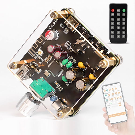 Xirurus 1411kbps Lossless BT USB Decoding Board Player Audio Receiver Audio Amplifier Board Magnetic Suction Decoding Board with Remote Control for Home Theater Systems