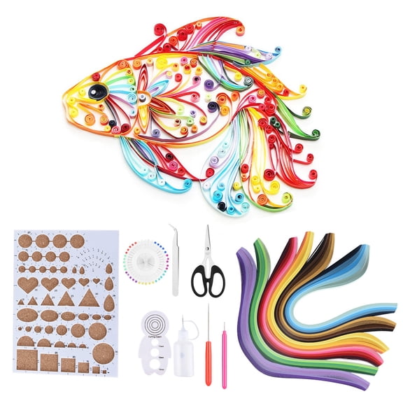 Xirurus 14PCS Paper Quilling DIY Craft Kits with 600 Strips 6 Colors Quilling Paper Set and Scrapbooking Tools