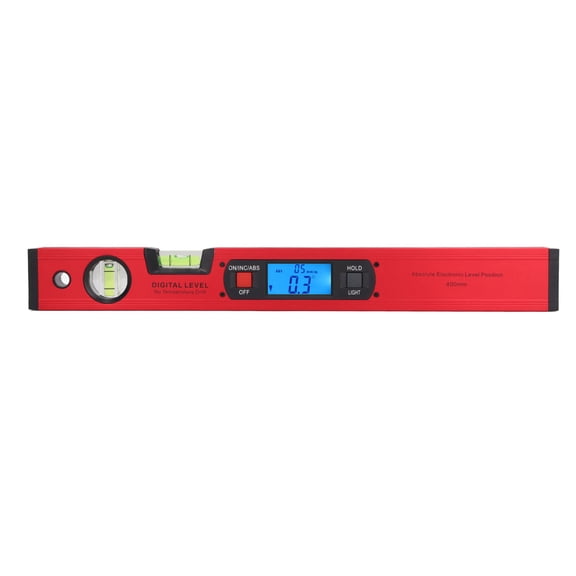 Xirurus 15.75 in / 400mm Digital Level Ruler Electronic LCD Display Aluminium Alloy Magnetic Digital Protractor Heavy Duty Measuring Tool for Construction, DIY and Woodworking