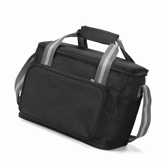 Xirurus 15L Portable Soft-Sided Cooler Bag Insulated Travel Picnic Tote Black Outdoor Camping Hiking Leakproof Large Capacity Lunch Bag 12.2x9.1x7.5 inches / 31x23x19 cm