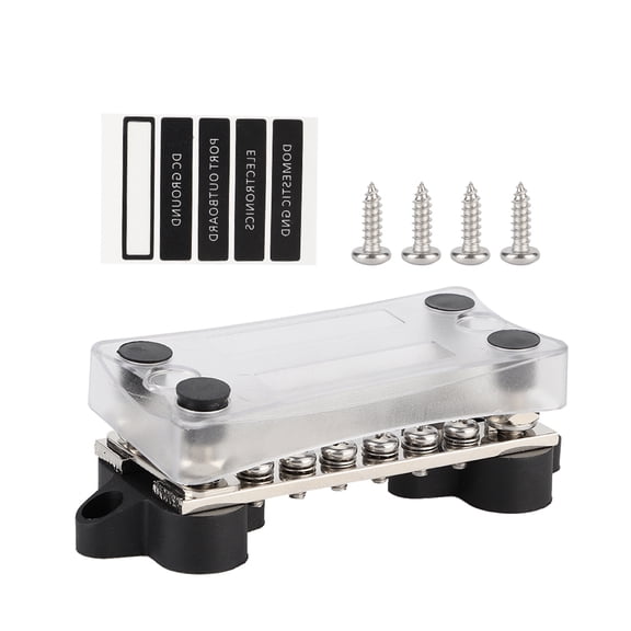 Xirurus 16 Way 100A Bus Bar 4 Studs Terminal Block with Cover for Car Boat Marine Power Distribution 4.65 inches / 11.8 cm Universal Fit Replacement Connector Kit