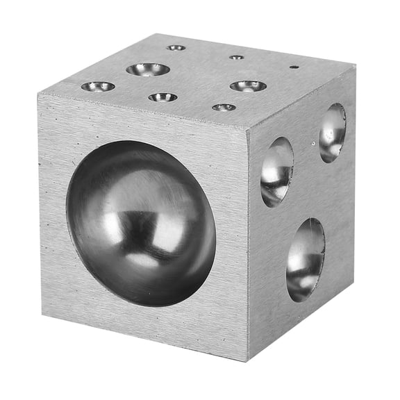 Xirurus 18 Hole Stainless Steel Dapping Block, High Hardness Metal Forming Tool for Silver Gold Copper Bell Making, Jewelry Making and Processing Repair Tool Kit