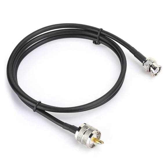 Xirurus 1M/39.4 inches UHF Male PL259 to BNC Male Testing Cable Wire Coaxial Cable Adapter Interface Conversion Line for Two Way Radio Accessory Black