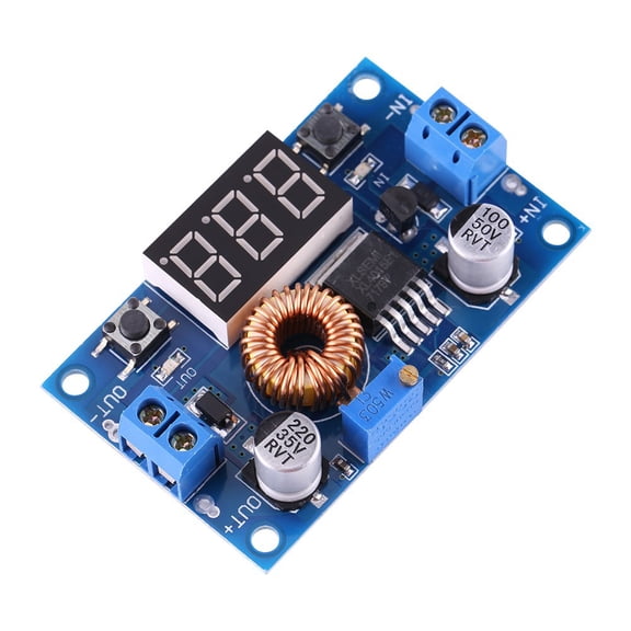 Xirurus 1pc DC-DC Buck Converter Voltage Regulator Step Down Module 5A 4.0V~38V to 1.25V~36V Adjustable Power Supply with Voltmeter 75W 2.36 inches / 6 cm
