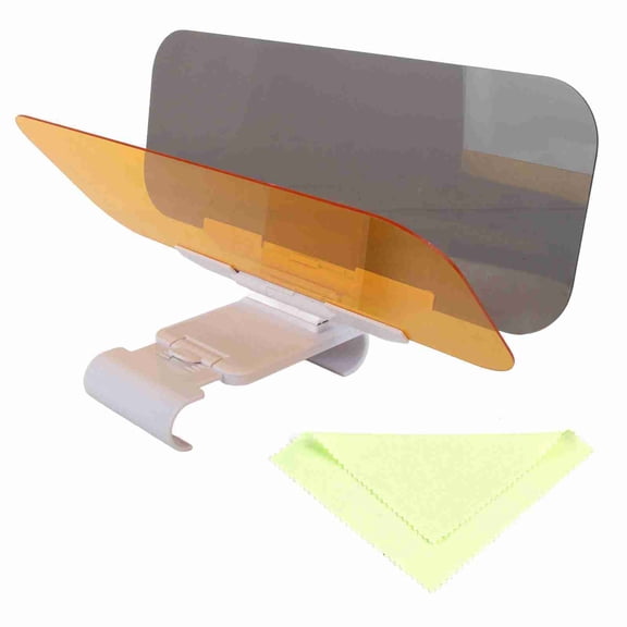 Xirurus 2 in 1 Car Transparent Anti Glare Glass Auto Sun Visor Extender for Day & Night Driving, Universal Fit Anti Dazzle UV HD Mirror, Adjustable Eye Protector Accessory (12.6 in / 32 cm)