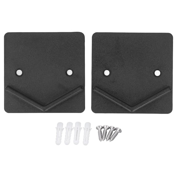 Xirurus 2Pack Black Shower Curtain Rod Holders Sleek Square Wall Mount Retainers with Adhesive & Screw Options for Secure, ScratchFree Bathroom Use