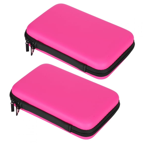 Xirurus 2-Piece Portable Storage Bag Protective Hard Shell Carry Case in Pink for Nintendo 3DS XL and 3DS LL with 8 Game Card Slots and Hanging Ropes (9.06 inches / 23 cm) - Travel Accessories