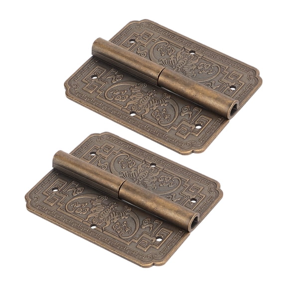 Xirurus 2 Sets Decorative Antique Brass Hinges Vintage Bronze Furniture Cupboard Door Butt Hinges[cite: 1]