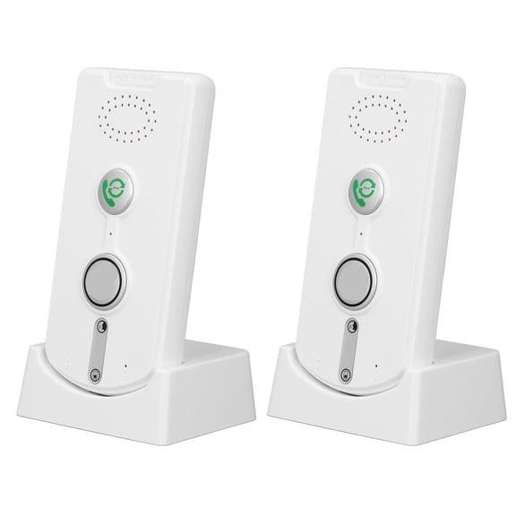Xirurus 2 Way Voice Intercom Home Elderly Voice Activated Hands Free Wireless System 1000m Range / 3280.8ft Long Distance Smart Caregiver Pager Nurse Call System with Rechargeable Battery, White