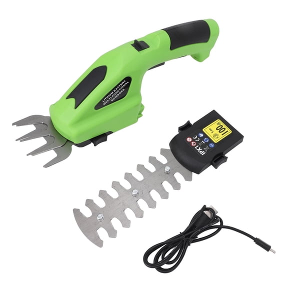 Xirurus 2in1 Cordless Grass Shear & Hedge Trimmer  1300mAh Battery, DualAction Steel Blades, Ergonomic AntiSlip Handle