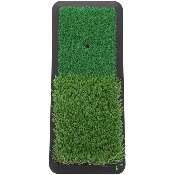 Xirurus 2-in-1 Golf Swing Practice Mat Premium Artificial Lawn Grass Rubber Pad Portable Indoor Outdoor Hitting Mat Training Aid For Backyard, 18.5 x 7.9 in / 47 x 20 cm