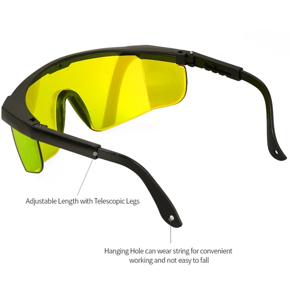 Xirurus 200-540nm Laser Eye Protection Goggles, Anti Laser Safety Glasses & Protective Eyewear for DIY Engraving Machine, Yellow + Black Frame, 1 Count (5.9 inches / 15.0 cm)