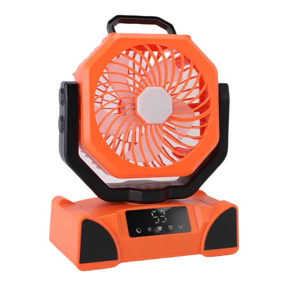 Xirurus 20000mAh Portable Camping Fan with LED Lantern, 8.3 x 10.4 inches / 21 x 26.5 cm Battery Powered Rechargeable Outdoor Fan with Remote Control, Orange