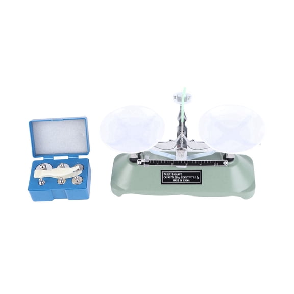 Xirurus 200g/0.2g Mechanical Tray Balance Scale with Weights, Chemical Physics Laboratory Teaching Tool (8.66 inches / 22 cm)