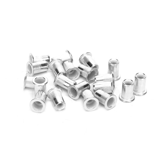 Xirurus 200pcs Professional Aluminum Rivet Nut Threaded Insert Fastener M6, Silver (6.3 inches / 16.0 cm)