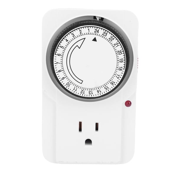 Xirurus 24Hour Mechanical Timer 15Minute Intervals, EnergySaving Outlet Switch for Water Dispensers, Heaters, AC, Rice Cookers & Lights