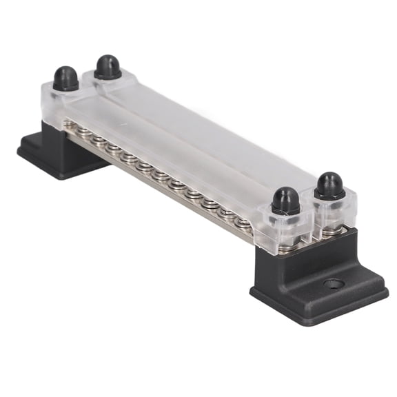 Xirurus 24 Terminal Bus Bar with Cover OT Terminal 48V 150A Dual Row Power Distribution Block for Cars Trucks RVs Boats Trailers Heavy Duty Grounding Distribution Block Nickel Plated Brass Contact