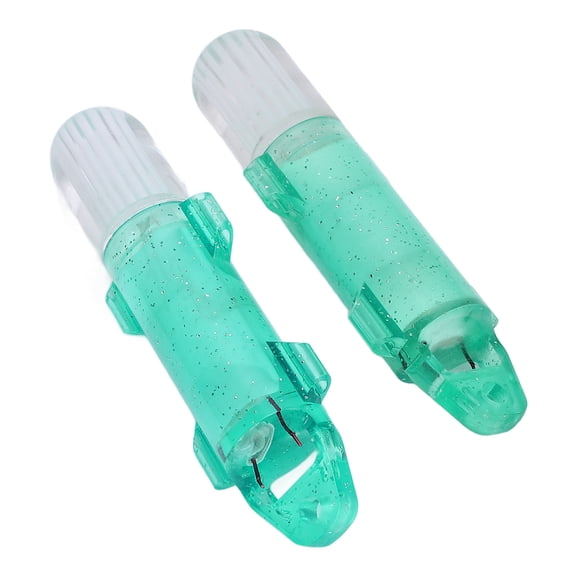 Xirurus 2PCS LED Deep Drop Underwater Fishing Light Flashing Attractants Fiber Optic Lamp Tools for Saltwater Freshwater High Visibility Bait, Green Light (3.94 inches / 10 cm)