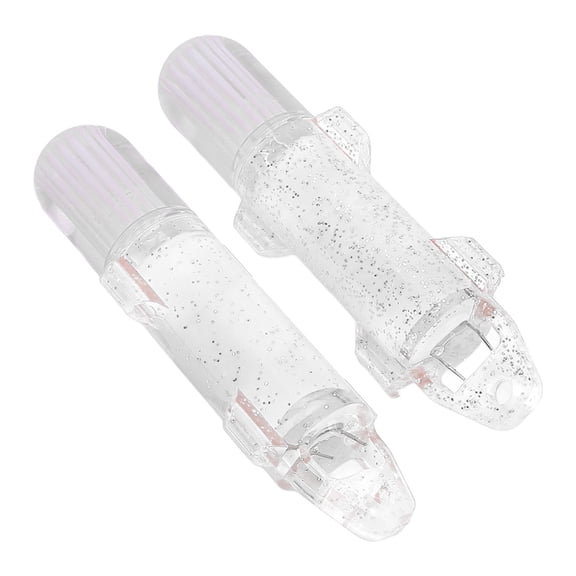 Xirurus 2PCS LED Deep Drop Underwater Fishing Light Flashing Attractants Fiber Optic Lamp Tools for Saltwater Freshwater High Visibility Bait, White Light (3.94 inches / 10 cm)