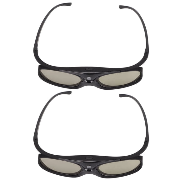 Xirurus 2Pcs 144Hz 3D Active Shutter Glasses DLP Link LCD Lens 3D Glasses for 3D DLP Projectors, Rechargeable PC Built-in Battery, High Transmittance, Black 3D Glasses for Projector