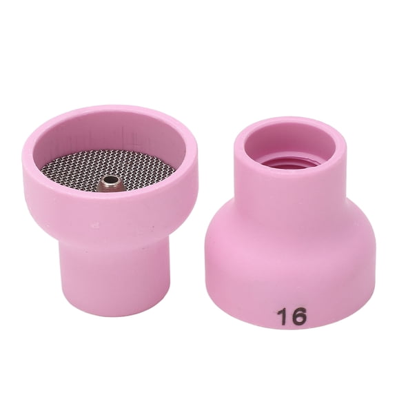 Xirurus 2Pcs TIG Welding Cup 16# Ceramic Nozzle 2.4mm Center Hole Accessory Set Kit for WP9 WP20 WP25 WP17 WP18 WP26 Torch Pink Aluminum Magnesium Alloys