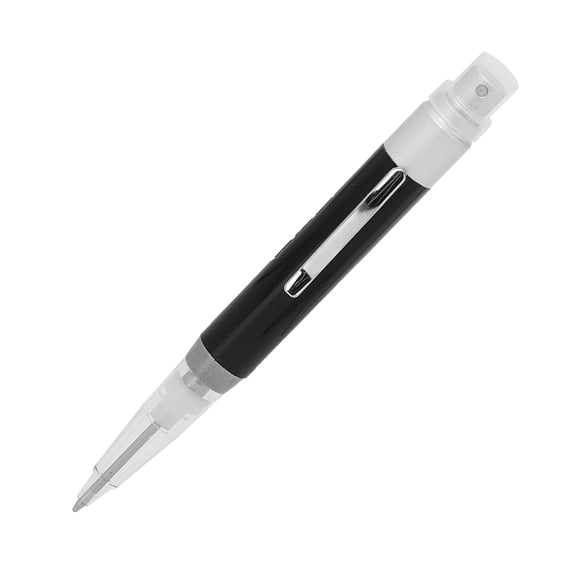 Xirurus 2ml Portable Pen Perfume Spray Bottle 2-in-1 Ballpoint Pen Empty Atomizer, Refillable Travel Bottle for Essential Oils and Cologne, Black